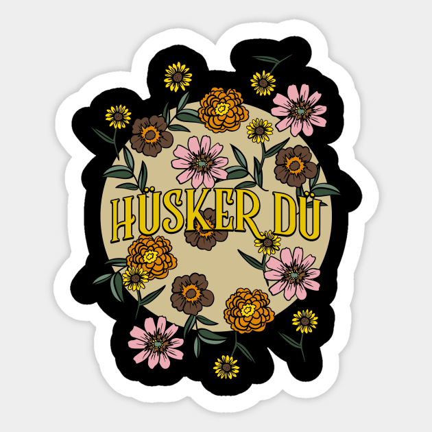 Husker Du Name Personalized Flower Retro Floral 80s 90s Name Style Sticker by Ancientdistant